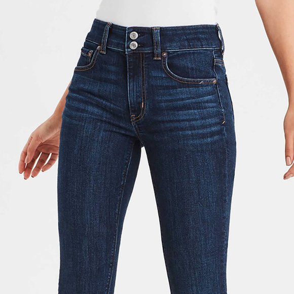 AEO DARK WASH LOW RISE SKINNY JEANS